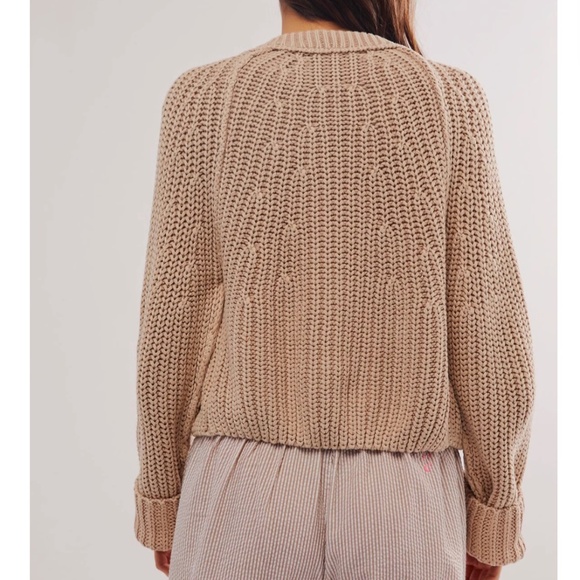 BEST Free People Sweet Nothing Cardi - Sandcastle Tan Beige Knit - Picture 4 of 8